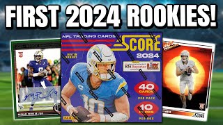 FIRST 2024 NFL ROOKIE CARDS  2024 Panini Score Football Hobby Box Review [upl. by Enelad]