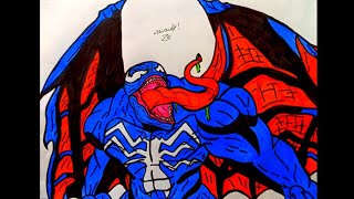 Como desenhar Venom o rei das trevas  Marvel Spiderman 2 [upl. by Haroppiz]