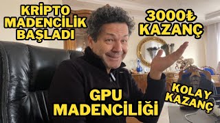 KRİPTO MADENCİLİK BAŞLADI NEKADAR PARA KAZANDIRIREKRAN KARTI MADENCİLİK BİTCOİN ETHEREUM KRİPTO [upl. by Llenyr]