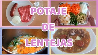 ⬜🟦🟨POTAJE DE LENTEJAS en hoya al estilo CANARIO EN 12 MINUTOS LISTO ⬜🟦🟨 [upl. by Enyad]