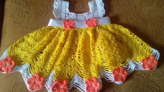 vestido a crochet para niña de 6 meses  CROCHET Y GANCHILLO [upl. by Euf]