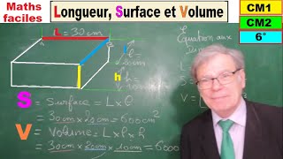 Calculs de Longueur Surface Volume  Unités  cm1cm2 6ème [upl. by Changaris]