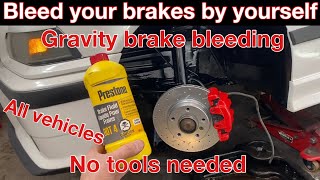 How to bleed your brakes by yourself  how to gravity bleed your brakes all vehicles [upl. by Adnylem]