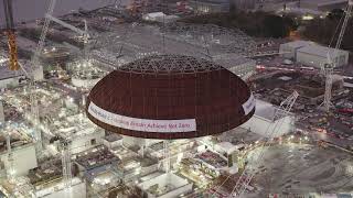 Hinkley C nuclear reactor roof lifted into place [upl. by Anitsrhc]