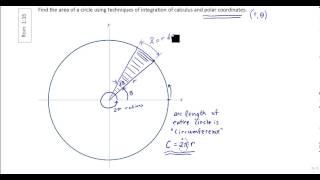 Finding Area of a Circle using CalculusPart II Using Polar Coordinates [upl. by Yarazed]