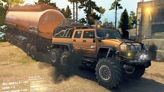 Spintires  Hummer H2 6X6 Ultra Offroad con Remolque Enorme [upl. by Doomham]