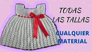 😍 Vestido a crochet BEBÉS Y NIÑAS paso a paso Bien ExplicadoTODAS LAS TALLAS 🔴En cualquier MATERIAL [upl. by Adnelg50]