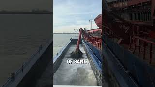 Transporting sand on a ship 🚢😮  🎥 mrtumtum [upl. by Idnat265]