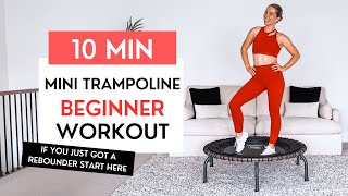 10Minute Beginner Mini Trampoline Workout  LowImpact Rebounder Routine with JumpampJacked [upl. by Auqinet]