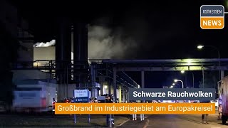 BAD HERSFELD Schwarze Rauchwolken  Großbrand im Industriegebiet am Europakreisel [upl. by Lawford897]