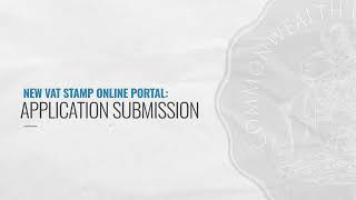 New VAT Stamp Portal Application Submission [upl. by Namie]