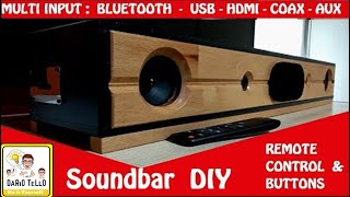 Bluetooth TELLO SOUNDBAR DiY  multi input TPA 3116 amplifier subwoofer PDF download वक्ताओं [upl. by Esilanna]