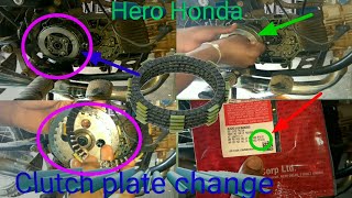 How to replacement clutch plate for splendor [upl. by Ilhsa145]