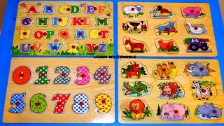 Learn AnimalsNumbers counting and ABC letters Puzzle Fun preschool children learning Kid Z Fun [upl. by Rabma794]