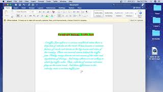 How to easily write quotTraffic jamquot paragraphOn Microsoft Excel [upl. by Rayham]