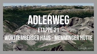 Adlerweg Etappe 21  Württemberger Haus  Memminger Hütte  Wandern Tirol  GPSTrack [upl. by Waki]