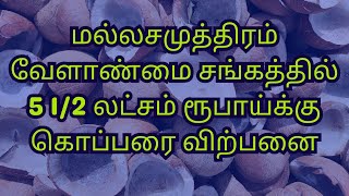 மல்லசமுத்திரம் வேளாண்மை சங்கத்தில் 5 12 லட்சம் ரூபாய்க்கு கொப்பரை விற்பனை Copra Price Crossed 103 [upl. by Lletnohs]