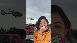 rashmika mandanna ❤️🔥കരുനാഗപ്പള്ളിയിൽ വന്നിറങ്ങിയ helicopter 😂reshmikamandana shortsfeed [upl. by Latini]