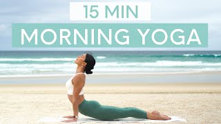 15 MIN MORNING YOGA FLOW  Wake Up amp Feel Energised [upl. by Martie]