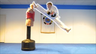 Taekwondo Training on the BOB XL  Martial Arts Kicking Sampler  Ginger Ninja Trickster [upl. by Garin]