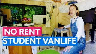 STUDENT Escapes Rent with SELF BUILD CAMPER using her STUDENT LOAN [upl. by Oicaro]