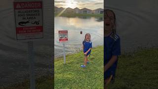 Son Throws basketball in alligator Lake 😳😂 shorts [upl. by Glennis]