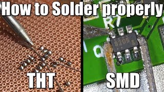 How to Solder properly  Throughhole THT amp Surfacemount SMD [upl. by Orit718]