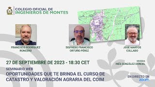 Presentación del Curso de Catastro y Valoración Agraria del COIM [upl. by Alvis]