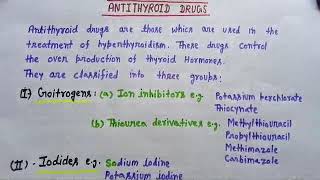 Antithyroid drugs [upl. by Adamis]