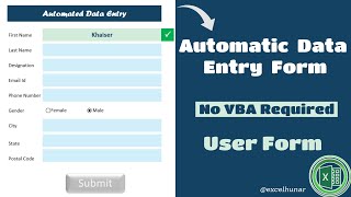 Automated Data Entry Software in Excel No VBA Required  Data Entry in Excel  Automated User Form [upl. by Wyon65]