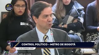 Intervención Congreso de la República  Metodologías Férreas y ej comparativos del Metro de Bogotá [upl. by Ateiluj]