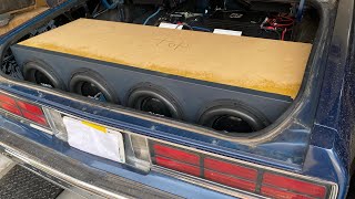 BLUE CHEVY  4 12S NEW AMPS AMP BOARD BATTERIES WIRING UNDERHOOD CLEAN UP [upl. by Lathe]