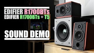 Edifier R1700BTs vs Edifier R1700BTs  T5 subwoofer  Sound Cmparison [upl. by Roath]