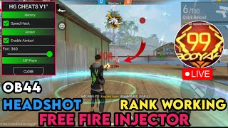 Free Fire OB44 injector  Headshot Hack  Esp Location  Rank Working injector  ff hack [upl. by Eiruam]