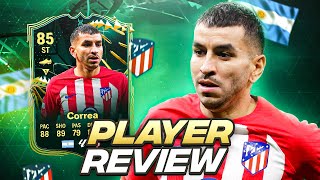 85 EVOLUTIONS quotPOWER SHOOTERquot CORREA PLAYER REVIEW  EAFC 24 ULTIMATE TEAM [upl. by Derrek]