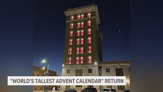 quotWorlds Tallest Advent Calendarquot on display in central Illinois [upl. by Valenta]