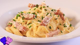 🍝ESPAGUETIS A LA CARBONARA CON NATA Y BACÓN🥓 [upl. by Enaoj172]