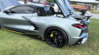 “Vets Forever” Hypersonic Gray C8 Corvette on Saturdays Fun Field quot2023 Corvettes at Carlislequot [upl. by Silden]