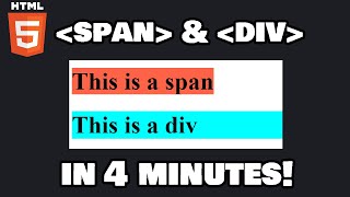 Learn HTML span amp div in 4 minutes 🏁 [upl. by Nirrad]