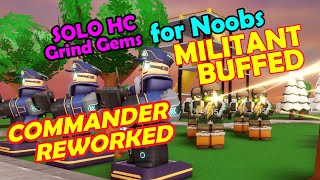 TDS SOLO HC HARDCORE COMMANDER REWORK MILITANT NST  Tower Defense Simulator Roblox [upl. by Lenad]