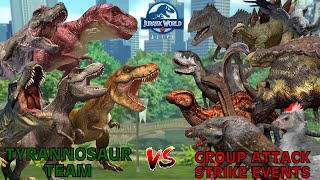 Tyrannosaur Team vs Group Attack Strike Events  Jurassic World Alive [upl. by Nadaha]