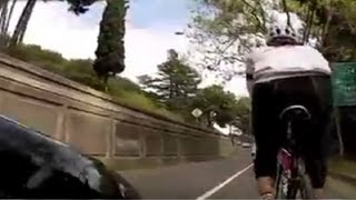 Cyclist who was hit by a car captured the event on video [upl. by Zobkiw]