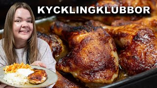 Middag under 60 minuter Kycklingklubbor i ugn Fetaoströra och Sallad [upl. by Aneger]