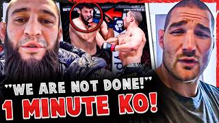 REACTIONS to Robert Whittaker 1MINUTE KNOCKOUT Conor McGregor LIMPING into arena Khamzat Chimaev [upl. by Ayotac]