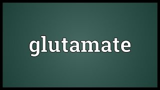 Glutamate Meaning [upl. by Maurey]