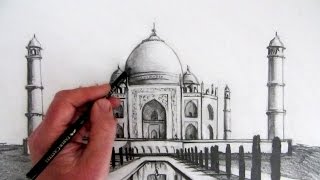 How to Draw the Taj Mahal Narrated Step by Step [upl. by Hendrickson]