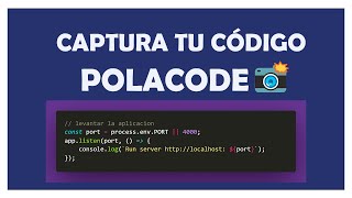 Polacode📸 extensión de Visual Studio Code  Instalar y usar 👨‍💻 [upl. by Aneertak]