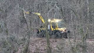 Mercedes Unimog U430 Zweiwegefahrzeug  Wiehltalbahn Profilfreischnitt 29012024 [upl. by Rikki]