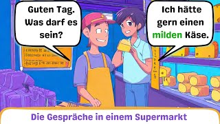 Deutsch lernen im Supermarkt A2 Gespräch im Supermarkt Einkaufen im Supermarkt Deutsche Dialoge [upl. by Ilysa]