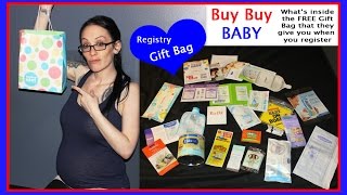 Buy Buy Baby Registry Gift Bag Whats Inside the FREE Gift Bag That They Give You for Registering [upl. by Ahseenyt515]